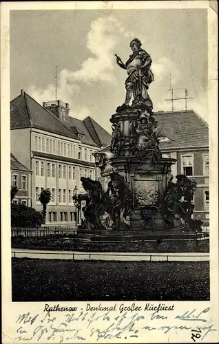 Ak Rathenow im Havelland, Denkmal großer Kurfürst