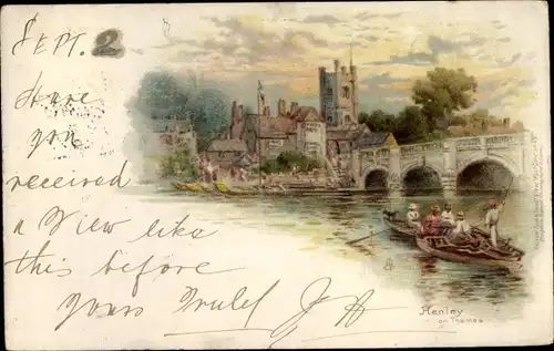 Künstler Litho Henley on Thames Oxfordshire England, Partial view, boat trip