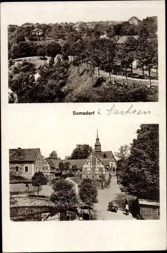 Ak Somsdorf Freital in Sachsen, Blick auf den Ort