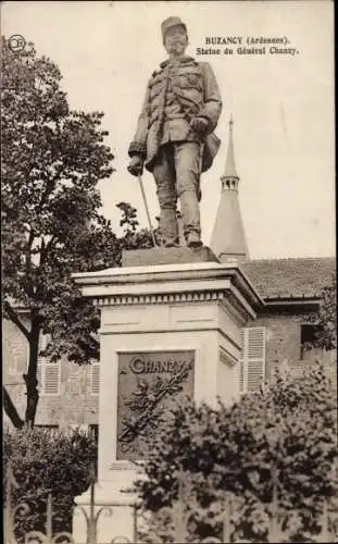 Ak Buzancy Ardennes, Statue du Général Chanzy