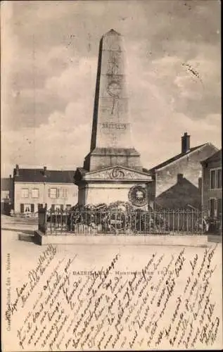 Ak Bazeilles Ardennes, Monument de 1870