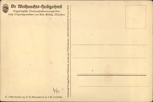 Künstler Ak Köselitz, Rud., Frohe Weihnachten, Dr Weihnachtsheiligohmd, Erzgebirge, Brot, Engel