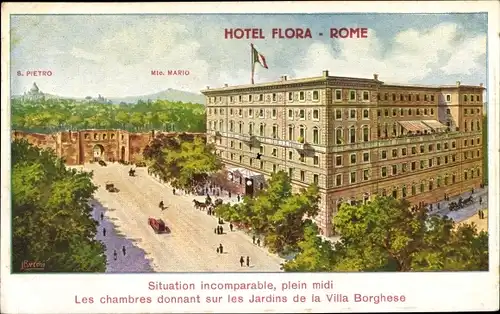 Ak Roma Rom Lazio, Hotel Flora, Außenansicht