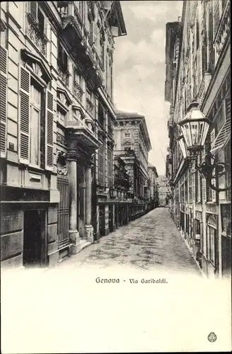 Ak Genova Genua Liguria, Via Garibaldi