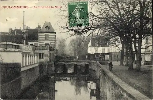 Ak Coulommiers Seine et Marne, Le Pont de la Ville