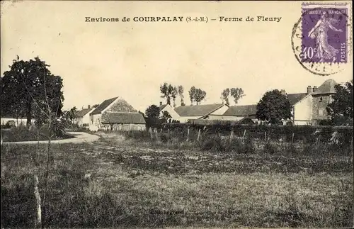 Ak Courpalay Seine et Marne, Ferme de Fleury