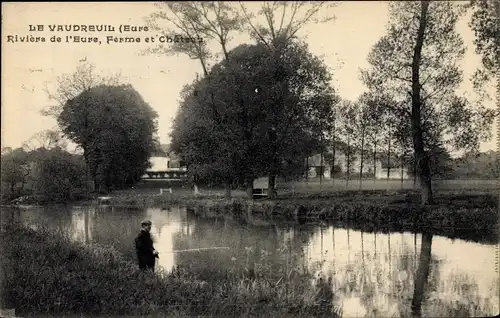 Ak Le Vaudreuil Eure, Riviere de l'Eure, Ferme et Chateau