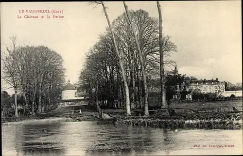 Ak Le Vaudreuil Eure, Riviere de l'Eure, Ferme et Chateau