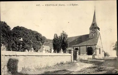 Ak Vraiville Eure, L'Eglise