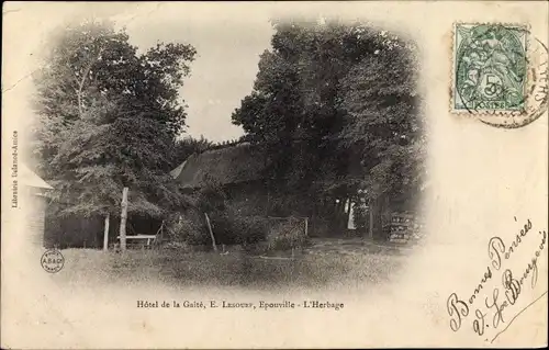 Ak Epouville Seine Maritime, Hotel de la Gaite, L'Herbage