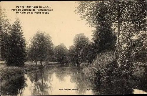 Ak Jouars-Pontchartrain Yvelines, Parc du Chateau de Pontchartrain, Un Coin de la Piece d 'Eau