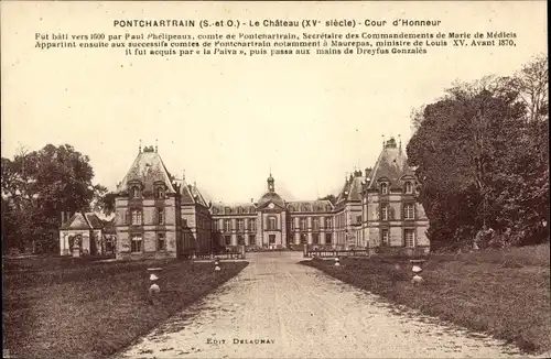 Ak Jouars-Pontchartrain Yvelines, Chateau de Pontchartrain, Cour d'Honneur
