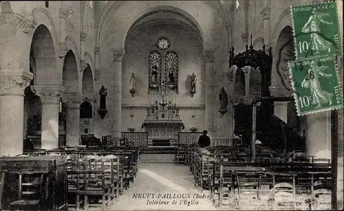 Ak Neuvy Pailloux Indre, Kircheninneres