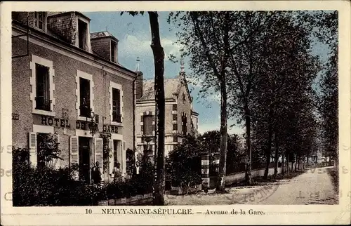Ak Neuvy Saint Sépulcre Indre, Avenue de la Gare