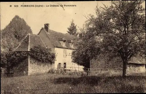 Ak Pommiers Indre, Château