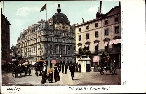 Ak London City England, Pall Mall, the Carlton Hotel