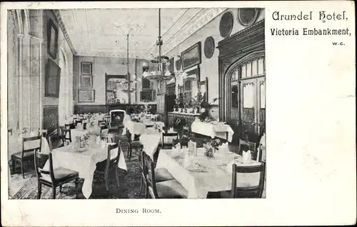 Ak London City England, Grand Hotel. Victoria Embankment, Dining Room