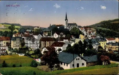 Ak Bad Elster im Vogtland, Panorama, Kirche