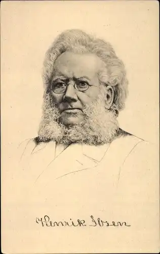Künstler Ak Norwegischer Schriftsteller Henrik Ibsen, Portrait