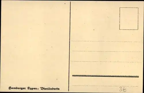 Künstler Ak Bombach, Hamburger Typen, Vierländerin in Volkstracht