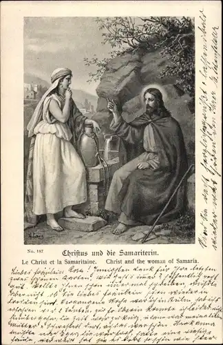 Künstler Ak Christus und die Samariterin am Brunnen