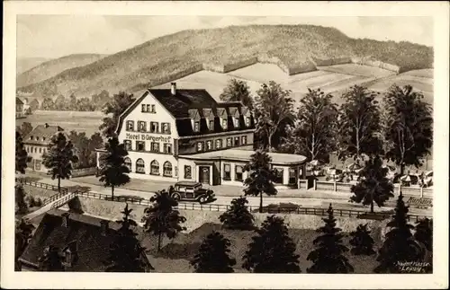 Künstler Ak Oberschlema im Erzgebirge, Hotel Bürgerhof