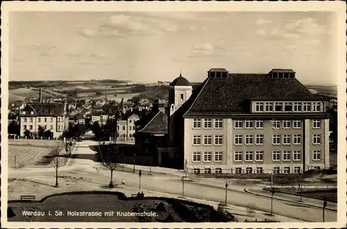 Ak Werdau an der Pleiße in Sachsen, Holzstraße, Knabenschule