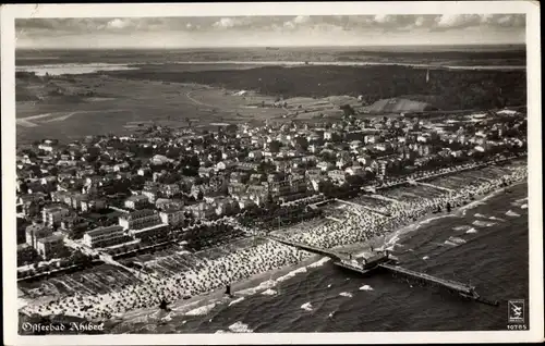 Ak Ostseebad Ahlbeck Heringsdorf auf Usedom, Fliegeraufnahme, Klinke Nr 10785