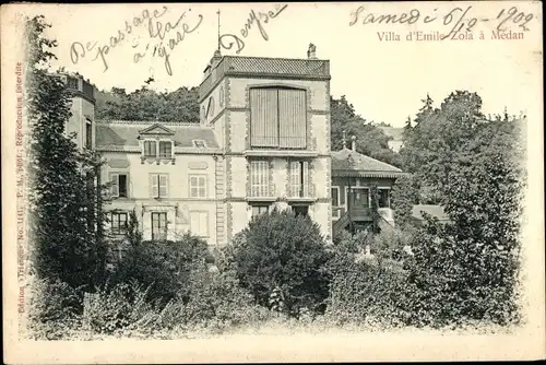 Ak Médan Yvelines, Villa d'Emile Zola