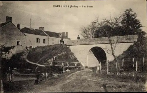 Ak Poulaines Indre, Les Ponts