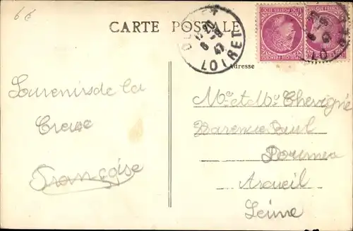 Ak Eguzon Indre, Motorboot am Anleger