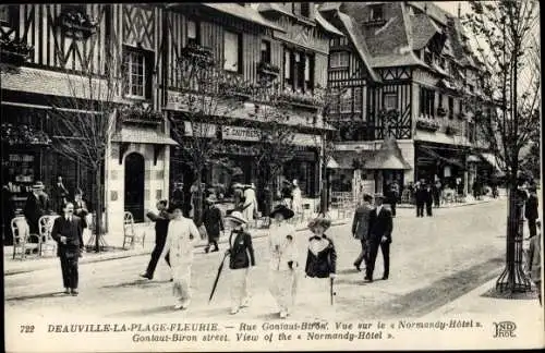 Ak Deauville Calvados, La Plage Fleurie, Rue Gontaut Biron