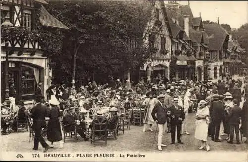 Ak Deauville Calvados, Plage Fleurie, La Potiniere