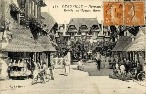 Ak Deauville Calvados, Normandy Hotel, Entree rue Gontaut Biron