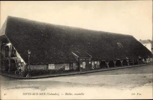 Ak Dives sur Mer Calvados, Halles ensemble