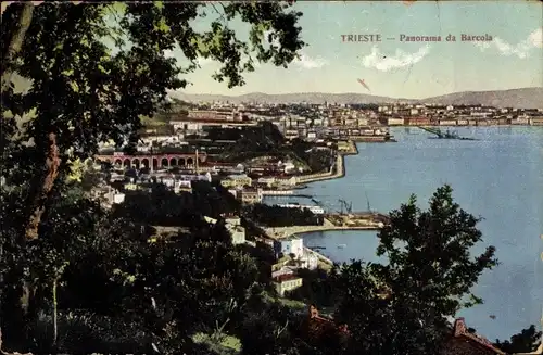 Ak Triest Trieste Friuli Venezia Giulia, Panorama de Barcola