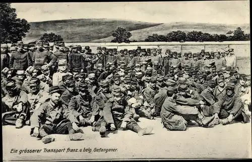 Ak Gruppenbild französische und belgische Kriegsgefangene