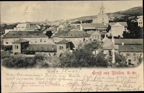 Ak Bad Vöslau Niederösterreich, Panorama, Katholische Pfarrkirche