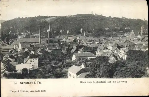 Ak Arnstadt in Thüringen, Panorama vom Schlossturm, Alteburg