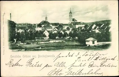 Ak Bischofswerda in Sachsen, Panorama, Kirche