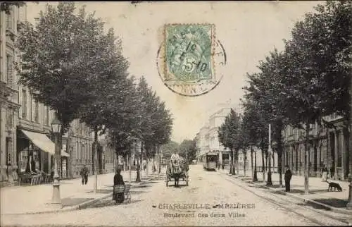 Ak Charleville Mézières Ardennes, Boulevard des deux Villes