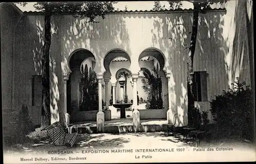 Ak Bordeaux Gironde, Exposition Maritime Internationale 1907, Palais des Colonies