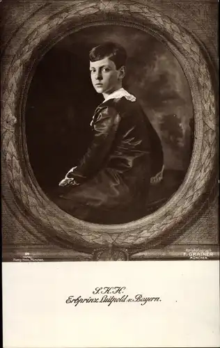 Passepartout Ak Erbprinz Luitpold von Bayern, Portrait