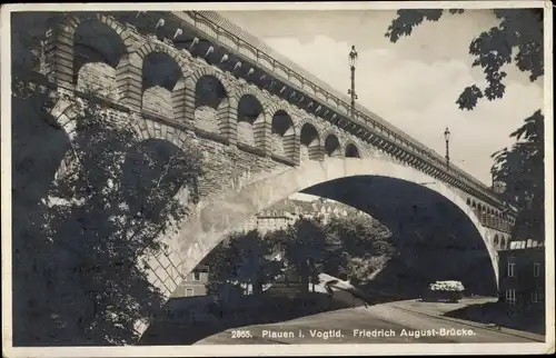 Ak Plauen im Vogtland, Friedrich August Brücke