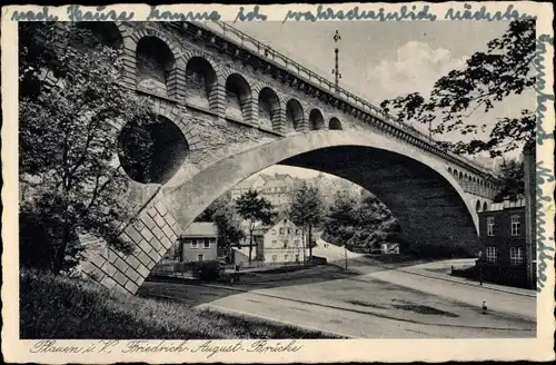 Ak Plauen im Vogtland, Friedrich August Brücke
