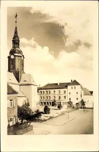 Ak Bad Lausick in Sachsen, Straße der Einheit, Kirche, Wohnhäuser
