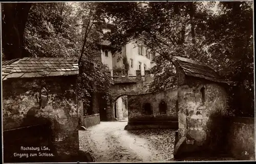 Ak Rochsburg Lunzenau in Sachsen, Eingang zum Schloss