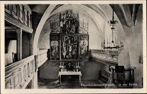 Ak Ehrenfriedersdorf im Erzgebirge, Kirche, Innenansicht