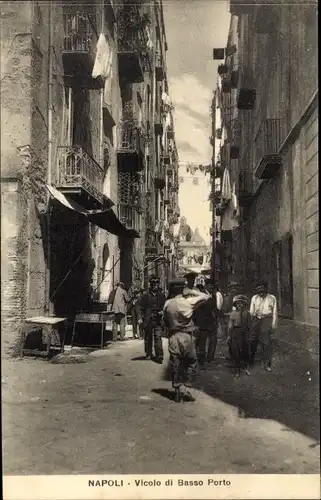Ak Napoli Neapel Campania, Vicolo di Basso Porto