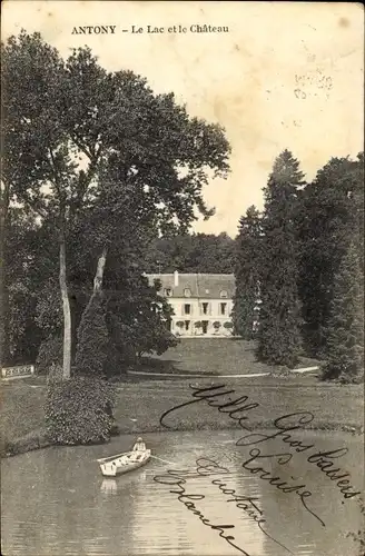 Ak Antony Hauts-de-Seine, Le Lac et le Chateau